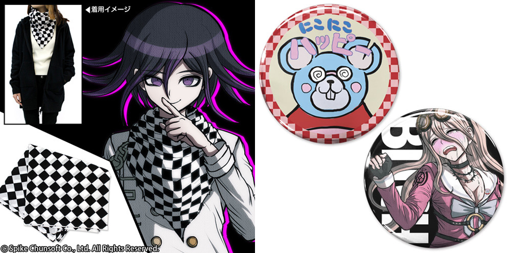 [予約開始]『ニューダンガンロンパV3 みんなのコロシアイ新学期』入間美兎のにこにこハッピーのネズミ野郎 缶バッジセット、王馬小吉 ストールが登場！