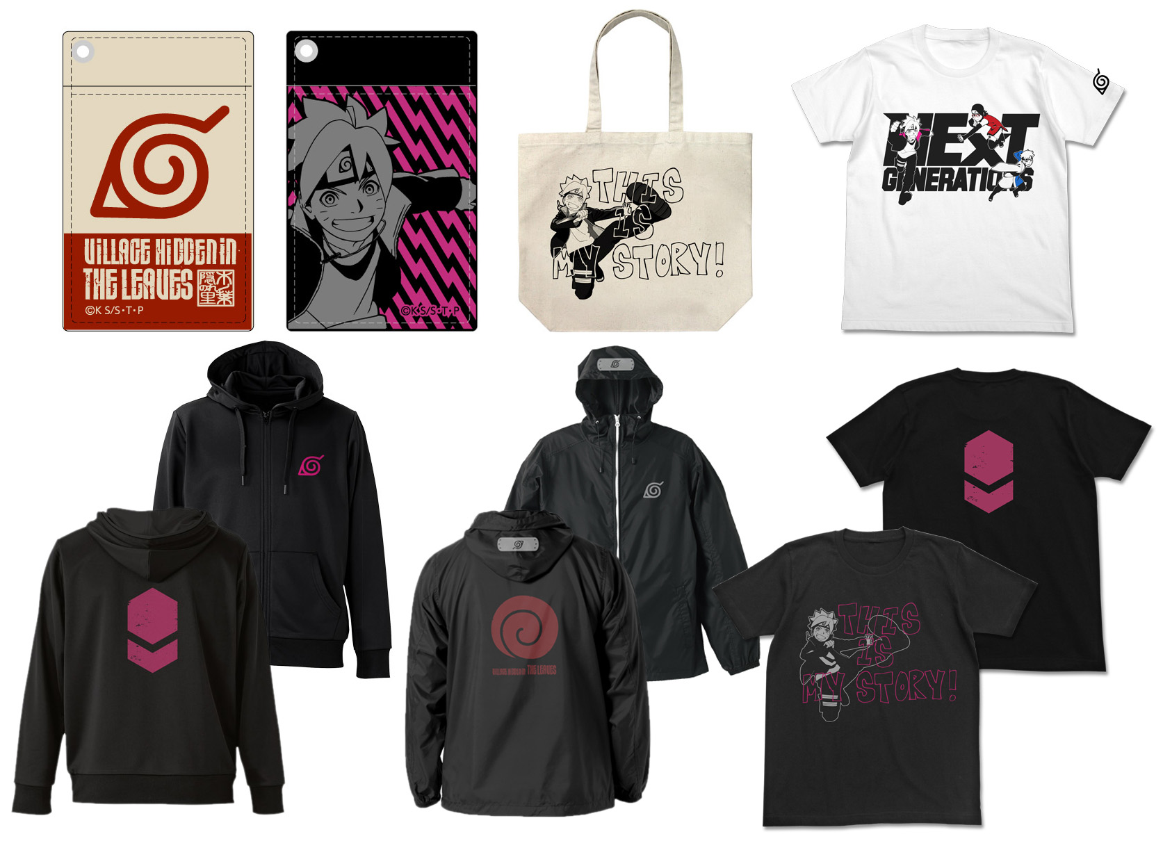 [予約開始]『BORUTO-ボルト- NARUTO NEXT GENERATIONS』Tシャツ2種、ウインドブレーカー、ラージトート、ドライパーカー、パスケースが登場！