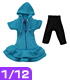 PIC019【1/12サイズドール用】1/12 パーカー付ニットワンピース AZONE/ピコニーモコスチューム/PIC019【1/12サイズドール用】1/12 パーカー付ニットワンピース